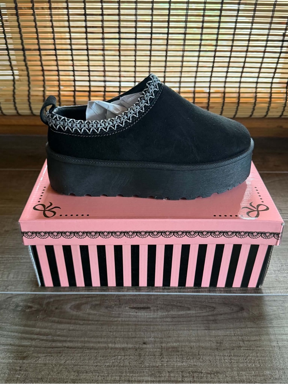Moon Black Clog Style Platform Slip-On Women's Shoes